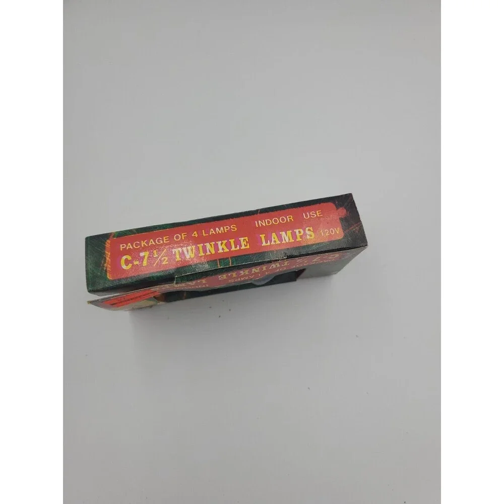 Vtg Christmas C7 1/2-5w Bulbs 2Pk of 4 Twinkle Lamps Cool-Lite
